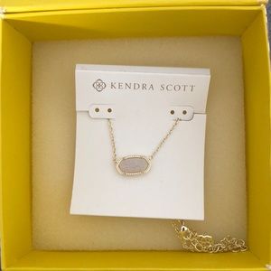 Kendra Scott pendant necklace gold white stone